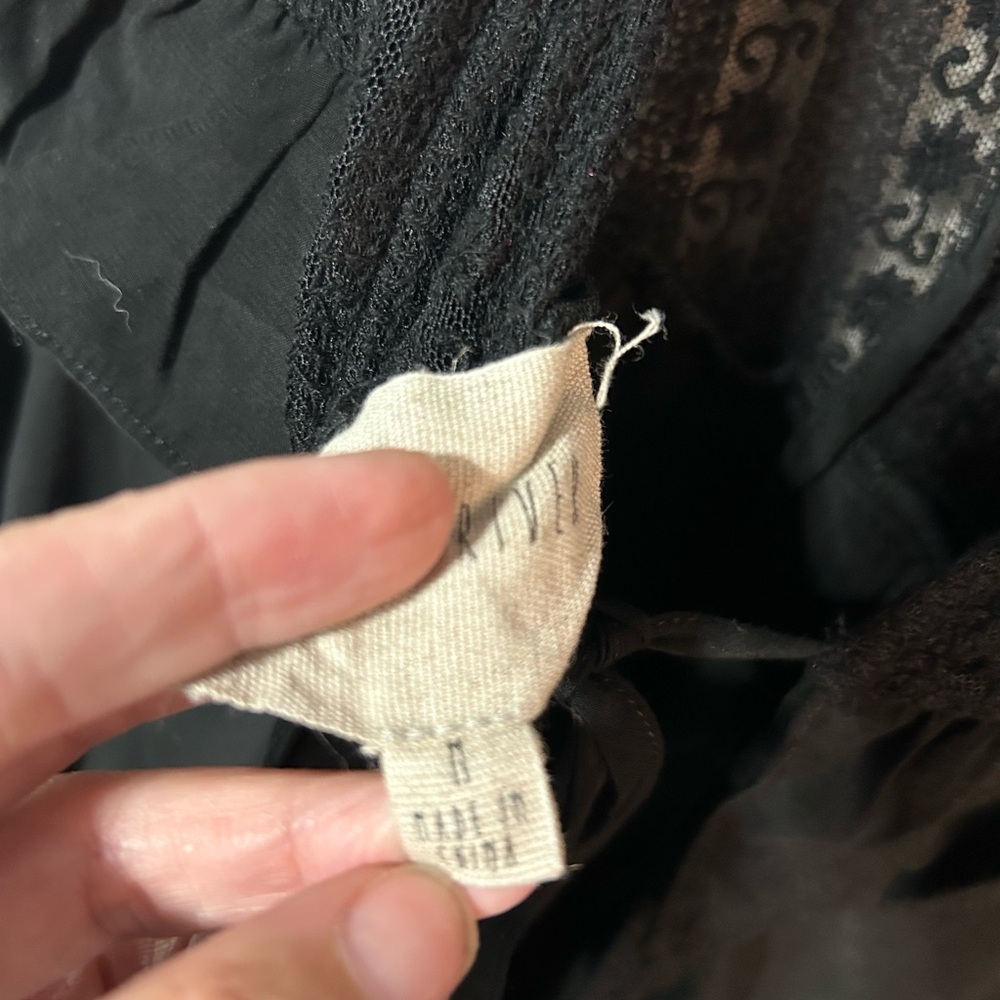 Lace Babydoll Mini Dress Long sleeve Dark Romantic Goth Black Bow Y2K 90, Medium - Picture 9 of 11